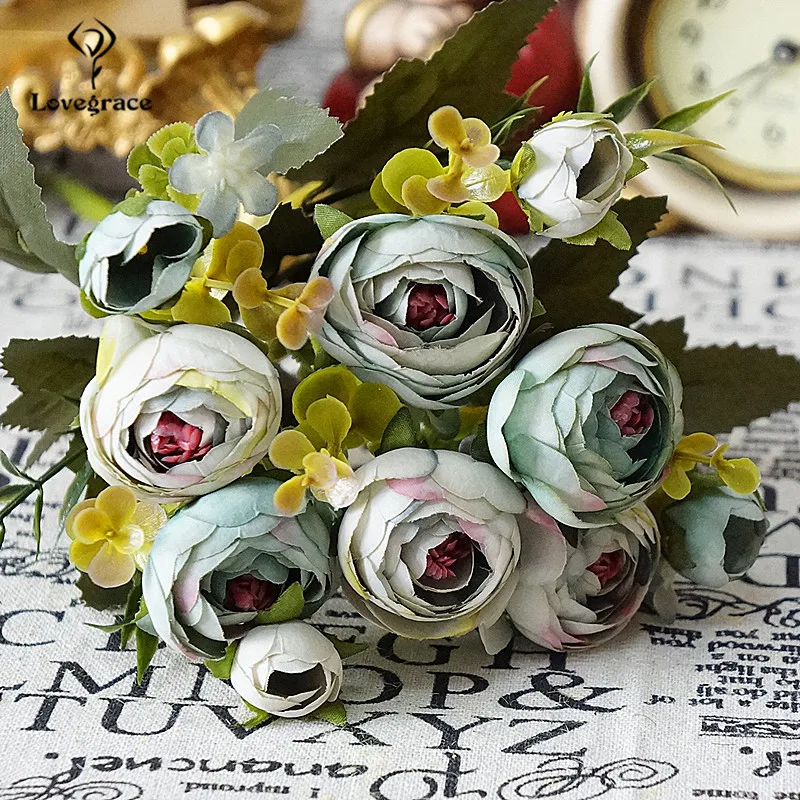 5 Takken Kunstmatige Rozen Bloemen Bos Romantische Diy Nep Zijden Bloemen Voor Bruiloft Tafel Party Thuis Vaas Decoratie Faux Bloemen