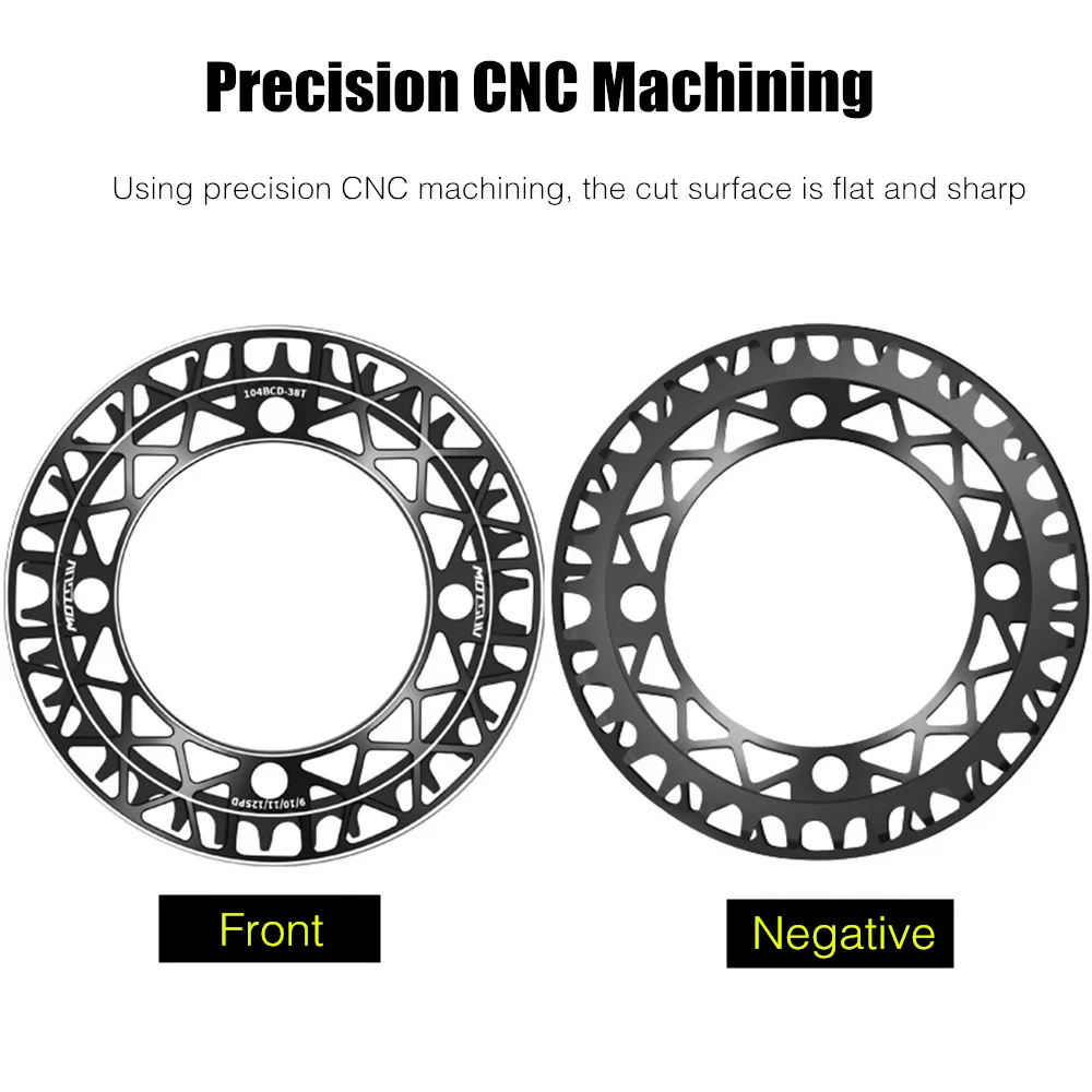 MOTSUV Bicycle 104BCD Crank Chainwheel 34T 36T 38T Integrated sprocket chainring with guard plate Protection Cover Bike Crankset