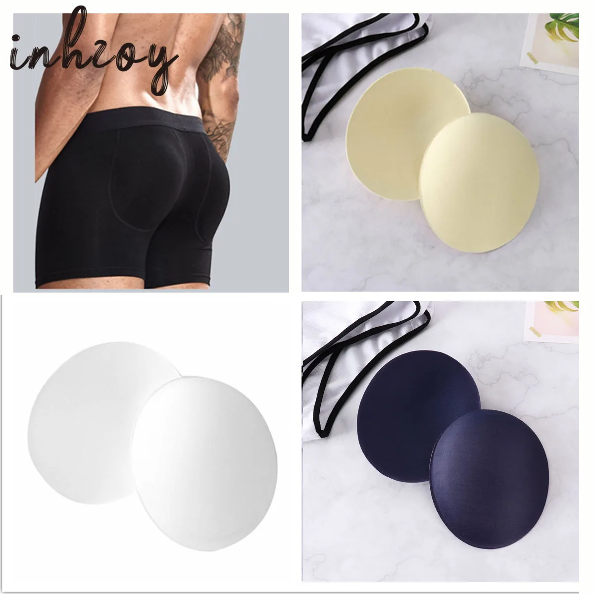 2Pcs Buttocks Enhancers Inserts Removable Sponge Hip Pads Butt Push Up Cup Fake Ass Hip Up Lifter