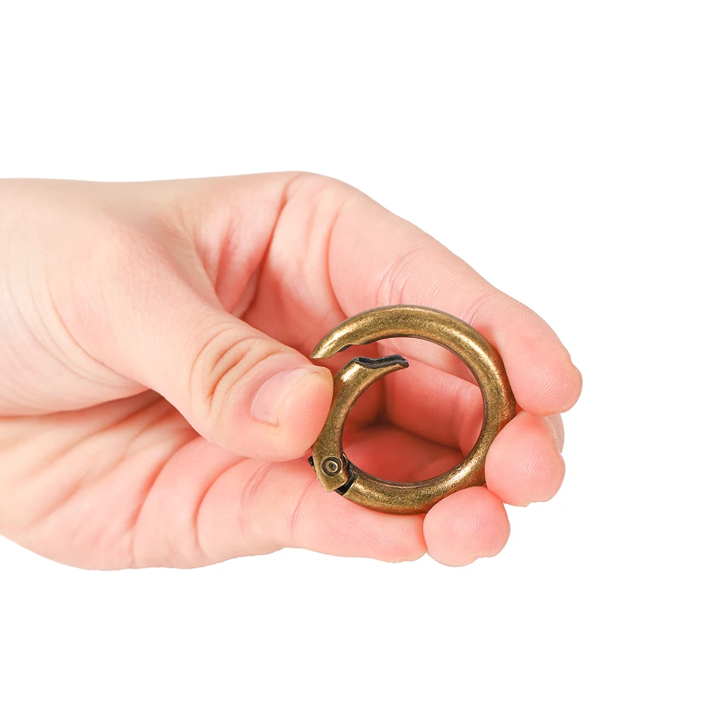 5Pcs Zink-legierung Frühling Ring Runde Verschlüsse Offenen Ring Frühling Schloss für Schmuck Anschlüsse DIY Tasche Verschluss Schlüssel-kette Camping Schnalle – Detail 11