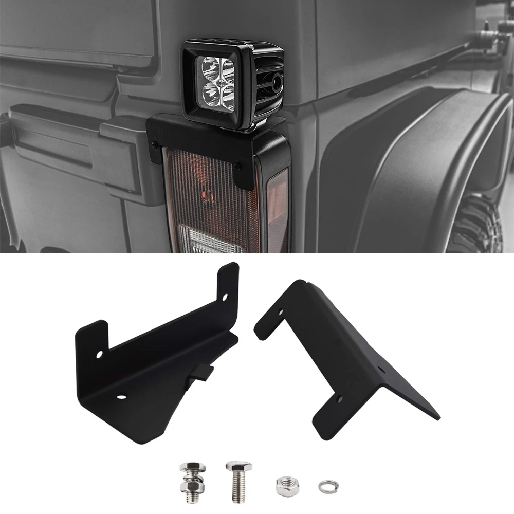 LED Mount Rear Backup Tail Light Mounting Brackets for LED Work/Pod/Cube Light Fits 2007-2018 Jeep Wrangler JK