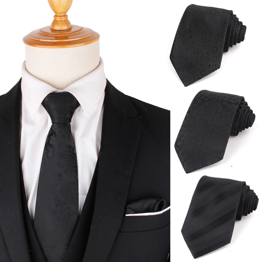 Corbatas ajustadas para hombre y mujer, corbata informal de tejido Floral para niños y niñas, traje negro, corbata de novio para bodas, novedad