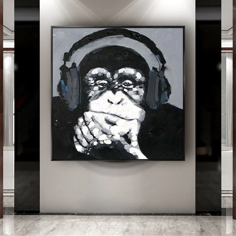 

Animal Thinker African Gorilla Oil Painting Orangutan Monkey Wall Art Coll Smart Canvas Picture For Home Decor Poster Sofa Back