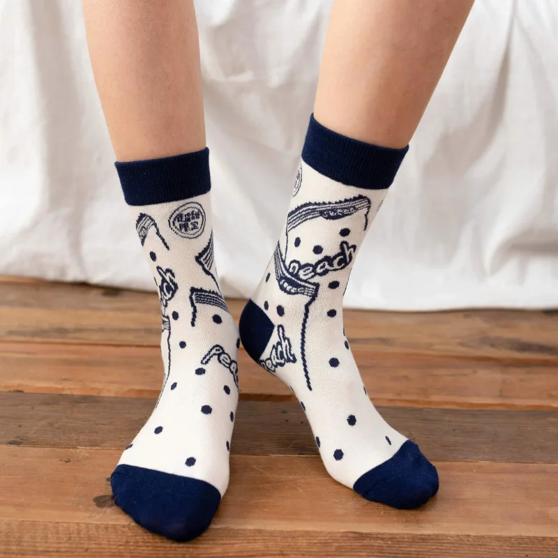 Kawaii Bear Japanese Men and Women Socks Cotton Red tomato Harajuku Graffiti Fashion Happy Funny Dropshipping Soft Girl Sockings