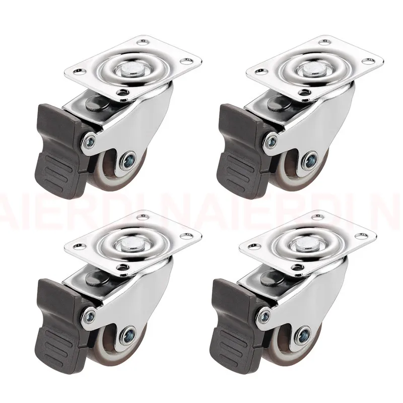 4PCS NAIERDI 1-2 zoll Möbel Caster Weiche Gummi Universal Rad Lenkrolle Roller Rad Für Plattform Trolley zubehör