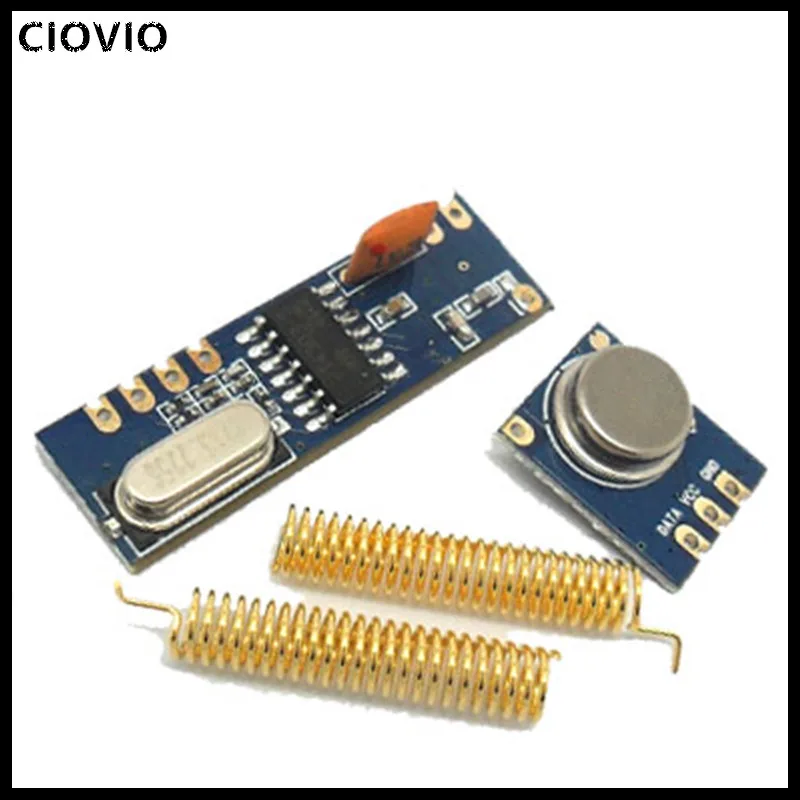 2 комплекта беспроводного модуля 433 МГц, 100 метров, комплект передатчика ASK STX882 + приемник ASK SRX882 + 2 шт. медная пружинная антенна