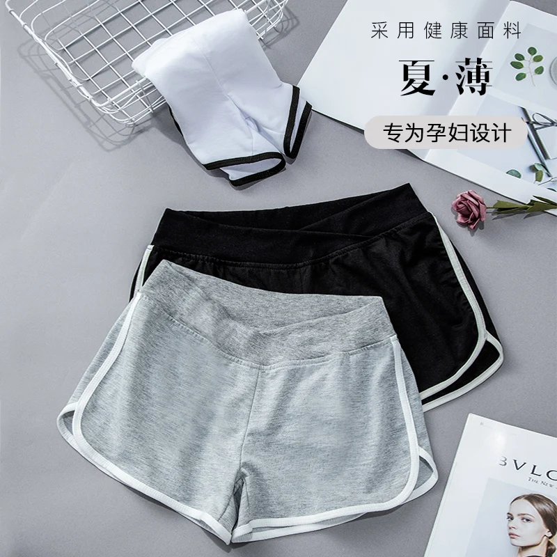 2021New Maternity Sports Shorts for Pregnant Women High Waist Pregnant Pants Maternity Clothes  Pregnancy Clothing