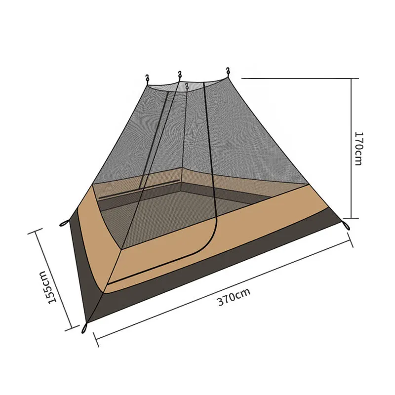 

Hanging Inner Tent and Bottom Mat for Pyramid, Indian Shelter, Anti-Rainstorm, Outdoor Camping Yurt with Chimney Hole