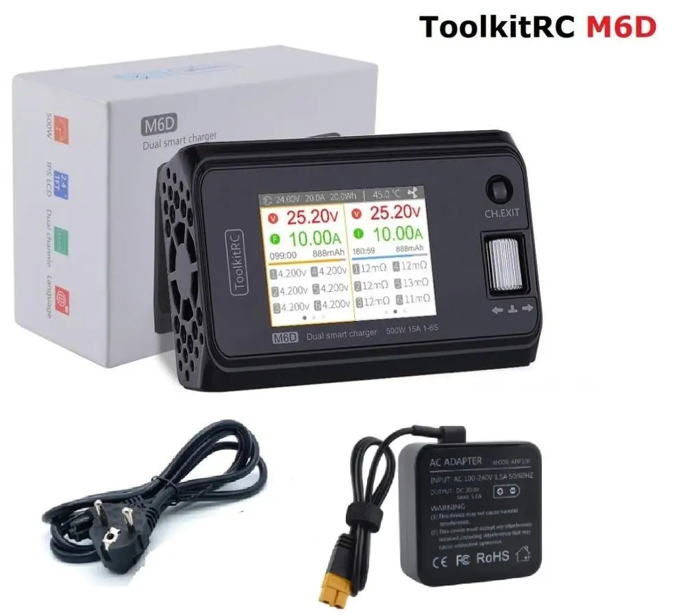ToolkitRC M6D 15A x 2 DC Dual-channel Output 1-6s Charger