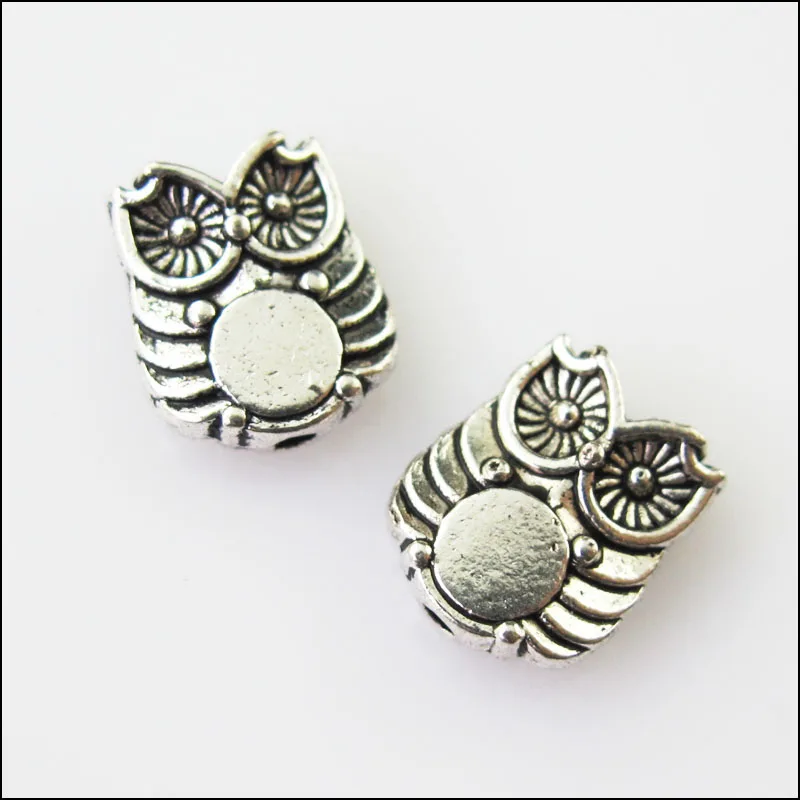 30 New Owl Birds Charms Tibetan Silver Tone Animal Spacer Beads 8x10mm