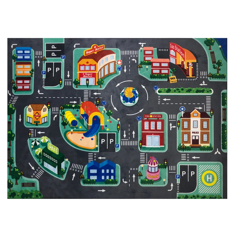 LED Play Carpets for Kids, Road Lighter Rugs, Car Area Rugs, Anti-slip Floor Mat, Home Decor, Super Soft for Rugs, Gift