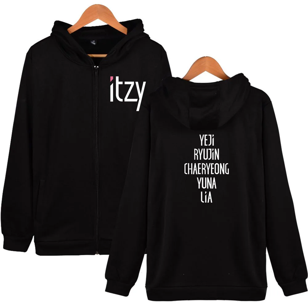 K POP KPOP K-POP ITZY Album Zip Up Women Hoodies Sweatshirts Harajuku Letter Printed Funny Zipper Hooded Jacket Coat Outwear