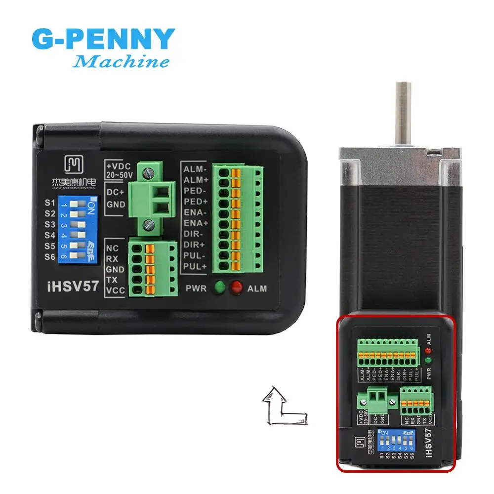 JMC 3000rpm 180w Integrated Servo Motor With Driver 0.60Nm 6.0A Mini Servo Motor & Driver iHSV57-30-18-36