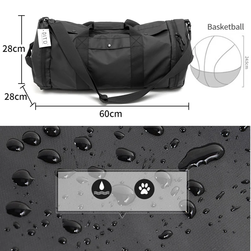 New Large Capacity Travel Bags Waterproof PVC Duffle Handbag Sports Gym Bag With Shoes Pocket Multi-pocket Shoulder Bag XA347F