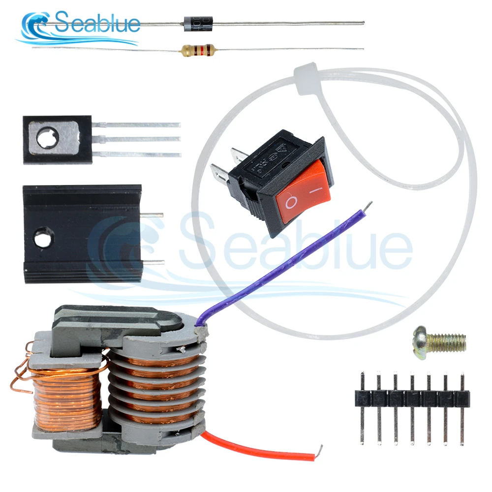 15KV High Frequency DC High Voltage Arc Ignition Generator Inverter Boost Step Up 18650 DIY Kit U Core Transformer Suite 3.7V