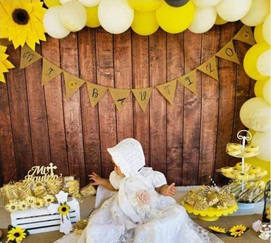 Mehofond การถ่ายภาพฉากหลังไม้ดอกไม้พืชสีเขียวอิฐพื้นหลังอาหารวันเกิด Baby Shower Decor สำหรับ Photo Studio