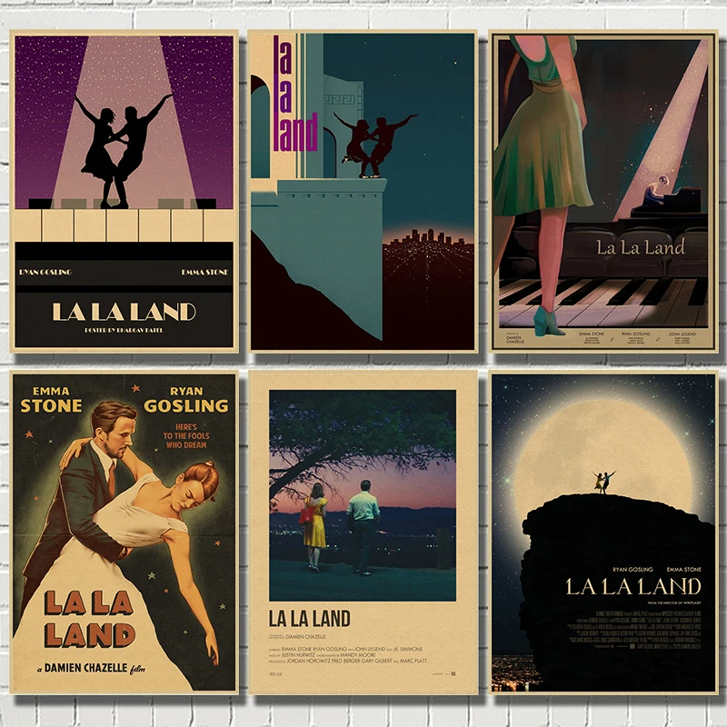 LA LA LAND movie Retro Kraft Paper Poster Retro Wall art crafts sticker Living Room Paint Bar Cafe Decorative Paintings