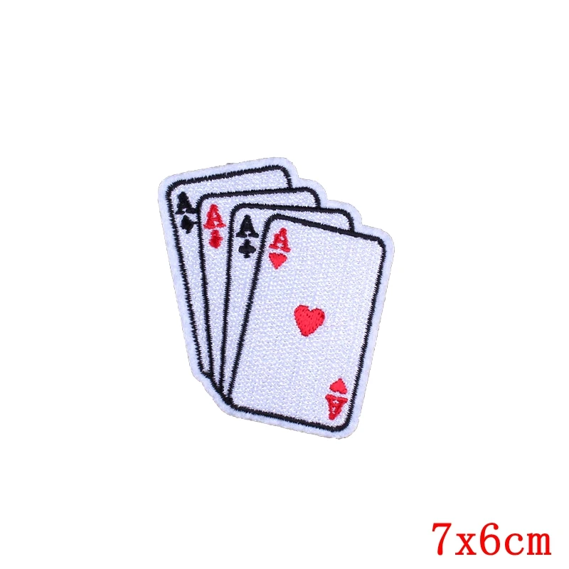 Iron On Patches DIY Poker Dice Patch On Clothes Embroidered Patches For Clothing Patch Sewing On Garment Apparel Accessories