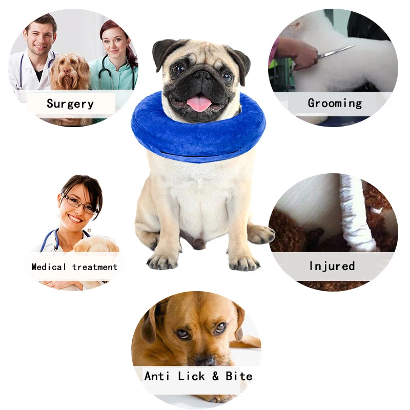 Inflatable Pet Collar Anti-bite Neck Elizabethan Collar Cute Cat Dog Puppy Neck Protective Circle Collar For Small Large Dogs