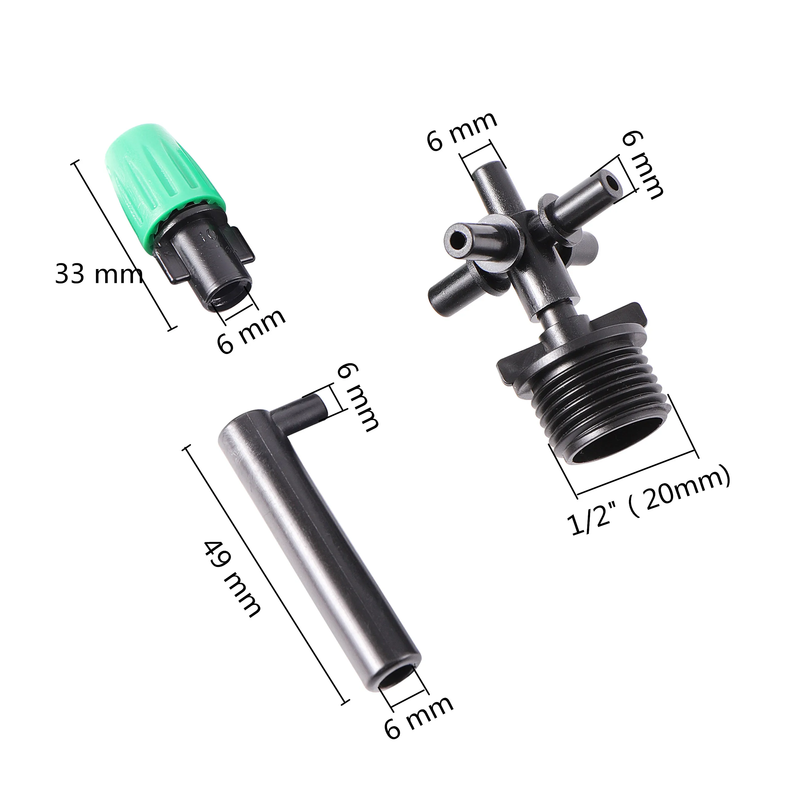 Garden Irrigation Misting System Watering Atomizing Sprayer With Water Fittings 5-Way Fogger Nozzles Cooling Humidify Supplies