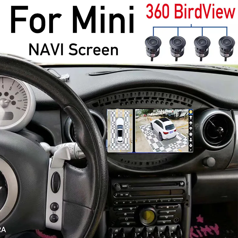 For Mini One Cooper S Hatch Convertible R50 R52 R53 2000~2006 CarPlay Whit 360 BirdView Car Stereo Audio Navigation GPS Navi