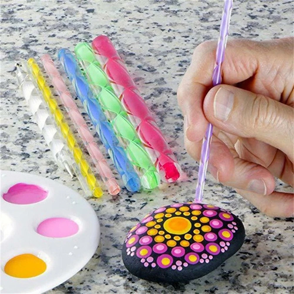 16PCS Mandala Dotting Tools Painting Stencils DIY Stone Embossing Starter Drawing Stylus Pens Art Kit