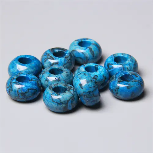 10pcs/Lot 8x14mm 5mm Big Hole Natural Round Jades Jaspe Stone Crystal Spacer Beads Charm Pendant For Jewelry Making Accessories - Image 33
