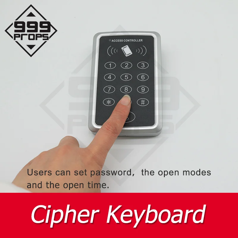 Room escape cipher keyboard enter correct password to unlock  access control prop number keypad props for escape room 999 PROPS