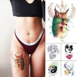 1 pz autoadesivo del tatuaggio temporaneo volpe re gufo Totem braccio grande per uomo donna Body Art Sticker