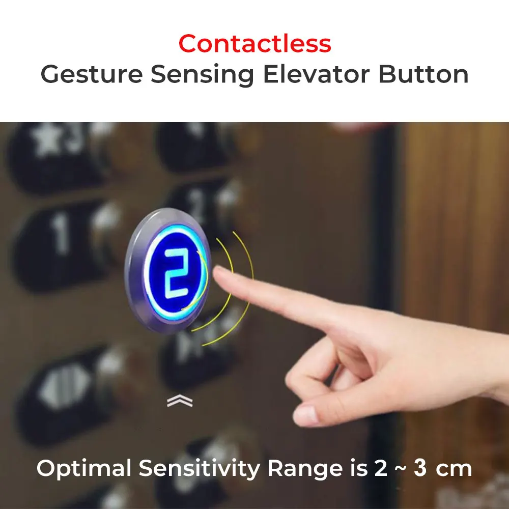 

Touchless Sensor Elevator/Lift Push Button Diameter 32mm Waterproof IP68 DC12-24V 2-3cm Sensing Distance Aluminum Alloy Material