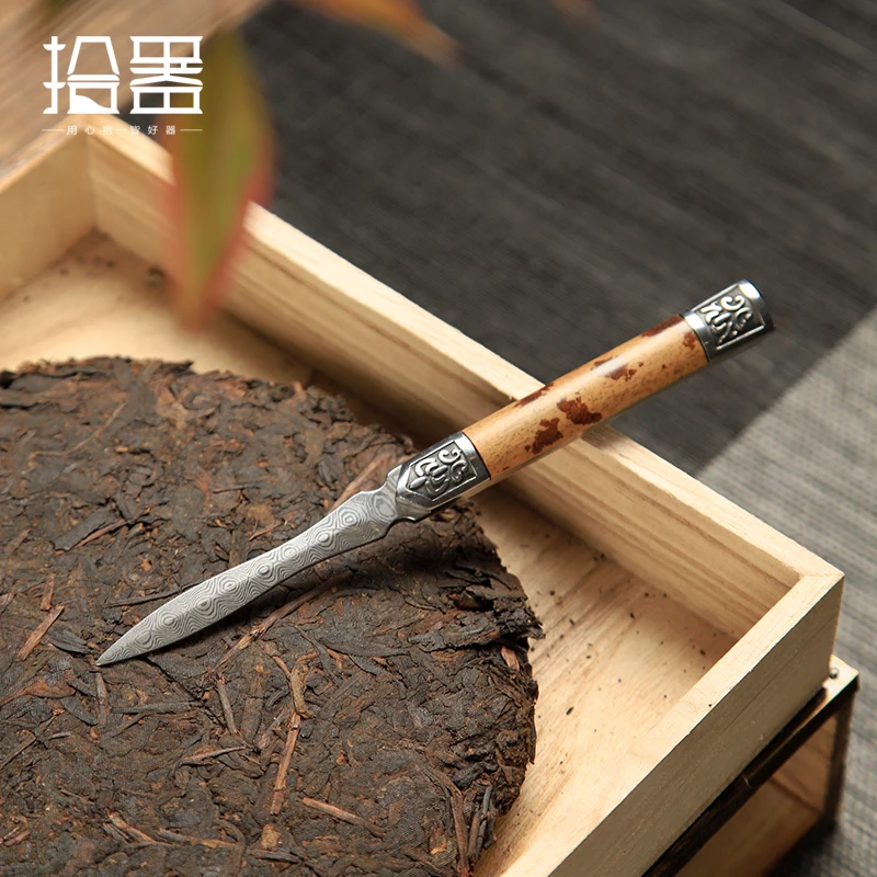 

Yunfei bamboo Damascus steel Pu'er tea cake tea knife tea needle tea cone prying tea tool tea ceremony accessories tea set