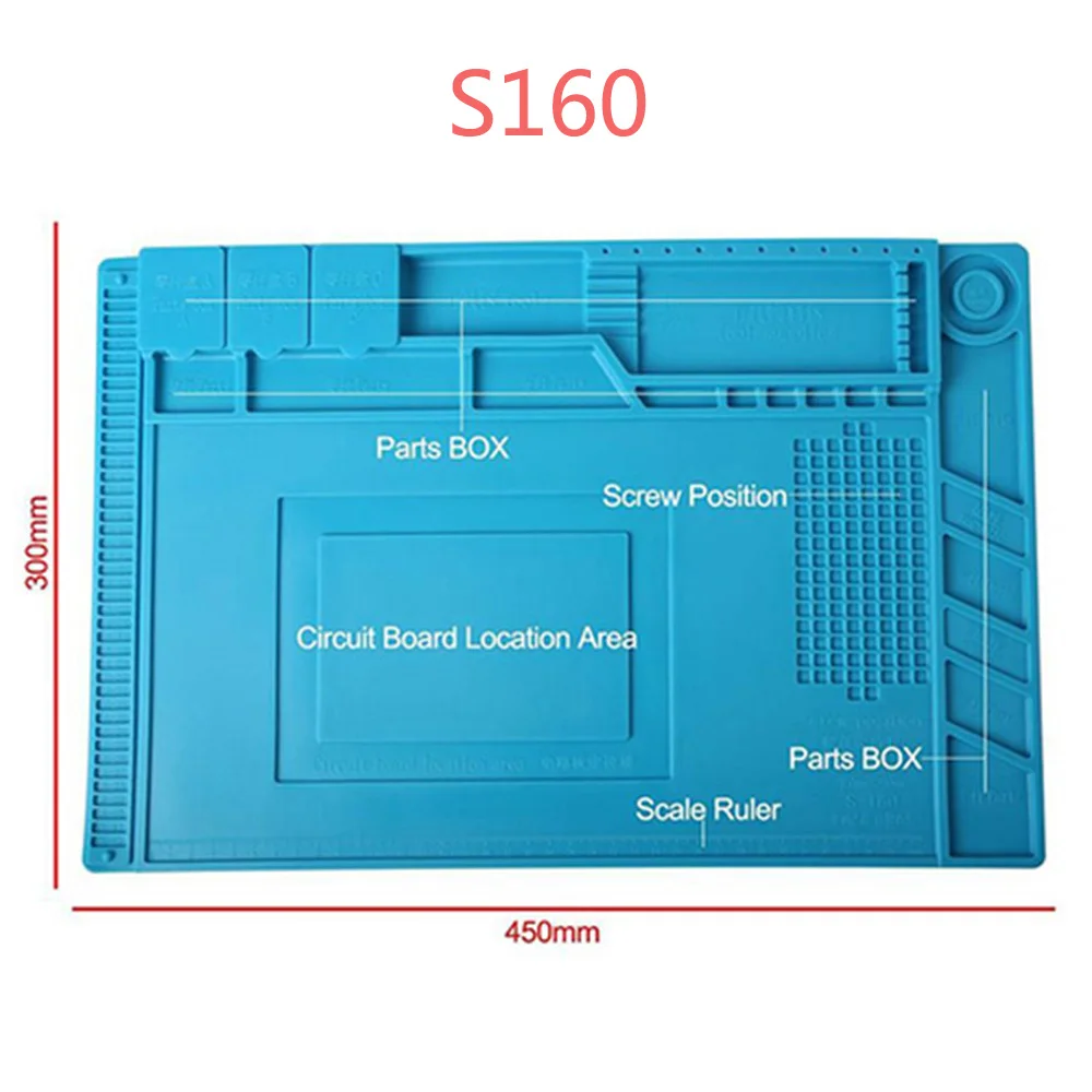 S120/S130/S140 Heat Insulation Working Mat Soldering Station Repair Pad Maintenance Magnetic Silicone Heat Insulation Pad