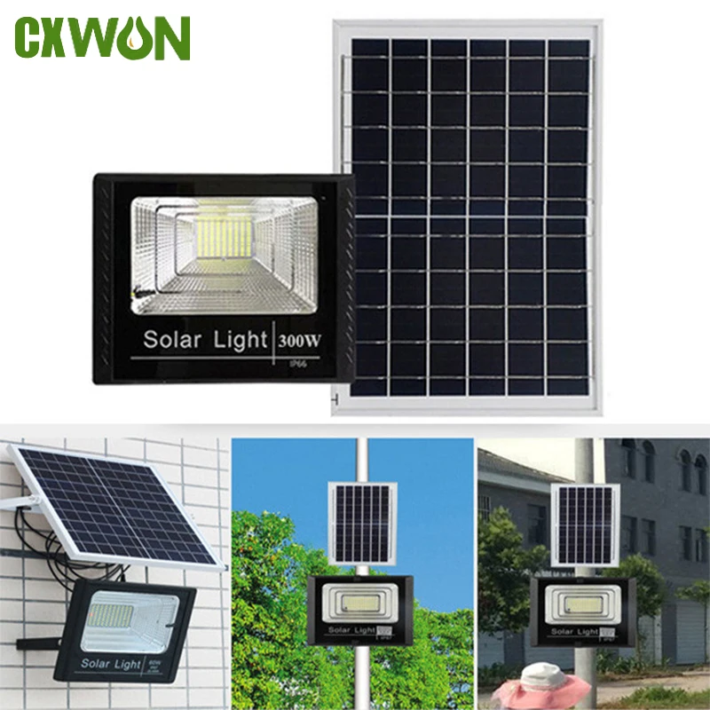 LED Solar Flood Light Outdoor Waterproof Dimmable Timer Remote Solar Wall Light Yard Patio Garage Garden Solar Street Light