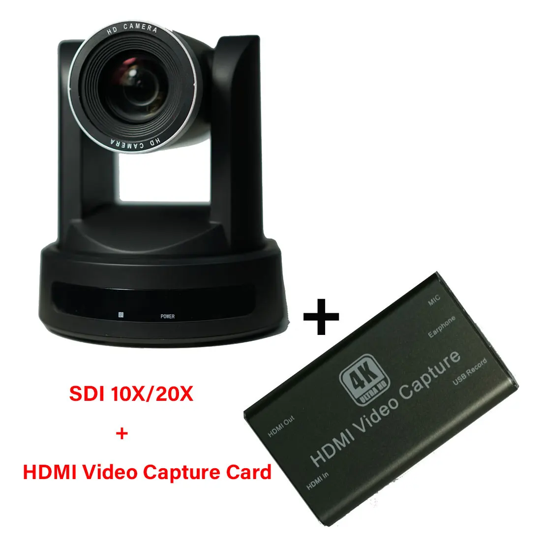 

New SDI PTZ Camera 20x Zoom Live Streaming Outputs PTZ Video Conference Camera + 4K 60Hz HDMI Video Capture Card