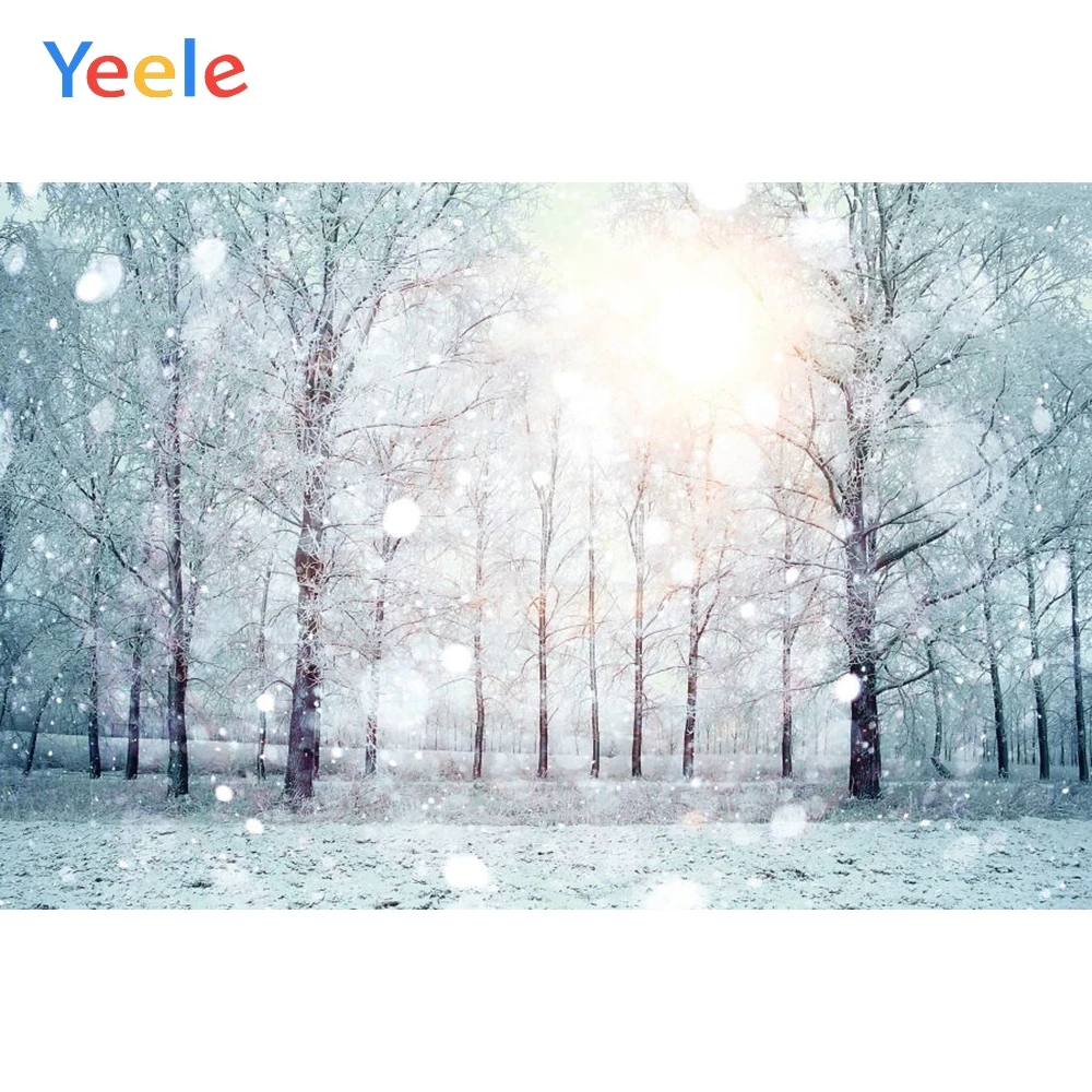 

Yeele Christmas Tree Forest Winter Snow Snowflake Backdrop Baby Portrait Vinyl Photography Background For Photo Studio Photocall