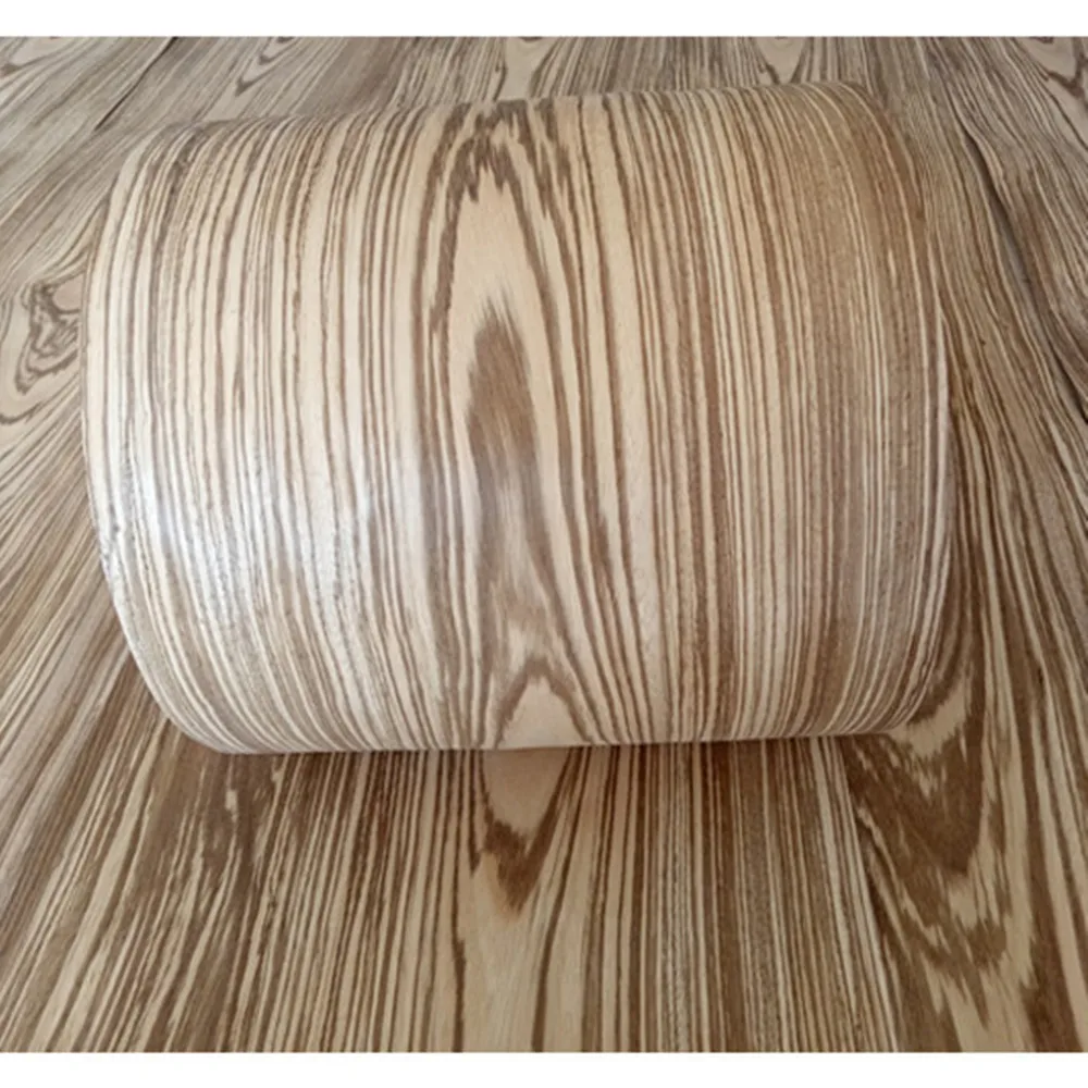 Cebra de chapa de madera Natural para muebles, 15cm x 2,5 m, 0,4mm de espesor, C/C, 2 unidades