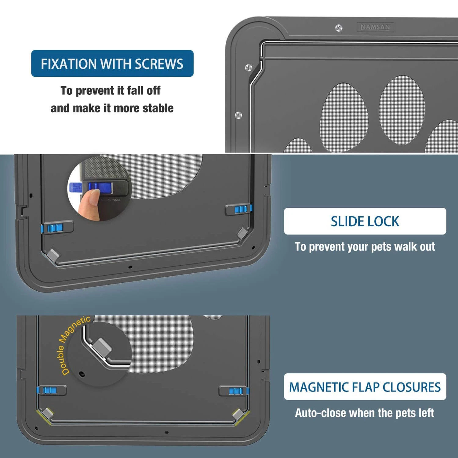 pet screen door 4 Way Lockable Dog Cat Door Security Flap Door ABS Plastic Gate Door for Cat small medium large Dog Pet Supplies