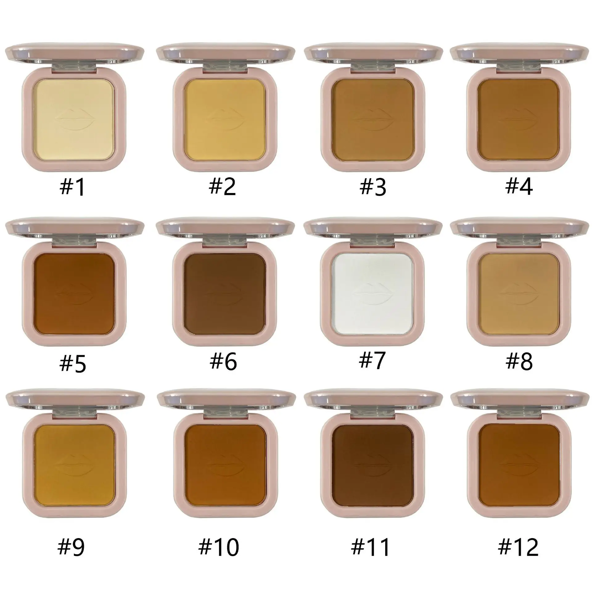 

50pcs Private Label Face Pressed Powder Oil Control Natural Foundation Powder Smooth Finish Concealer Setting Powder Wholesale