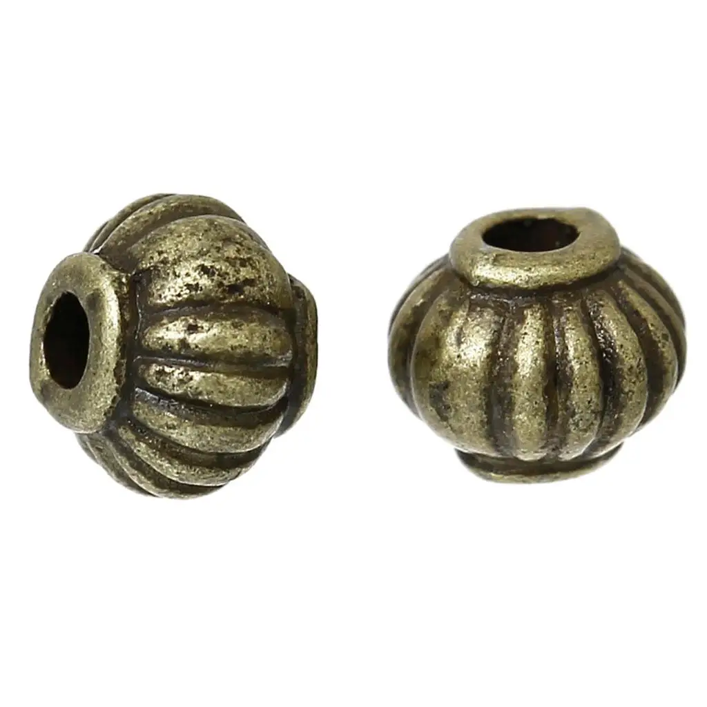 Doreenbeads di Zinco Della Lega Del Metallo Del Distanziatore Perline di Zucca Bronzo Antico Dei Monili di Circa 5 Mm (2/8 \