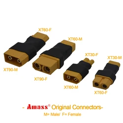 Amass XT90 XT60 XT30 Male Female Connector Converter for RC Models Drone Quadcopter Lipo Battery Converter