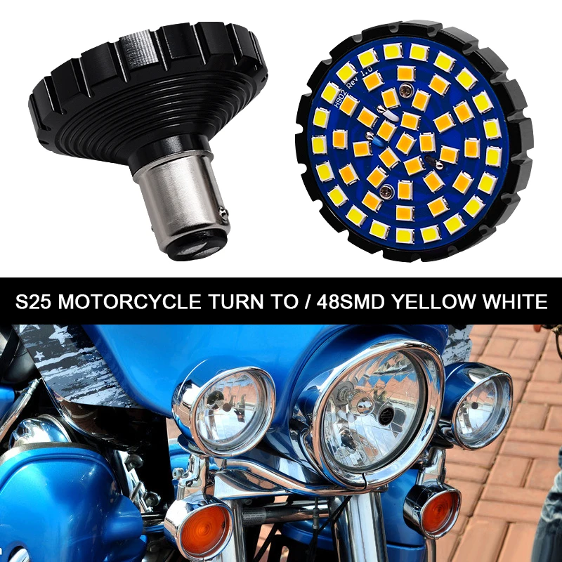 1 قطعة 1157 BAY15D LED Canbus 1156 BA15S LED لمبات ضوء الفرامل DRL ل هارلي دراجة نارية بدوره أضواء الإشارة الأبيض العنبر 12 فولت 24 فولت