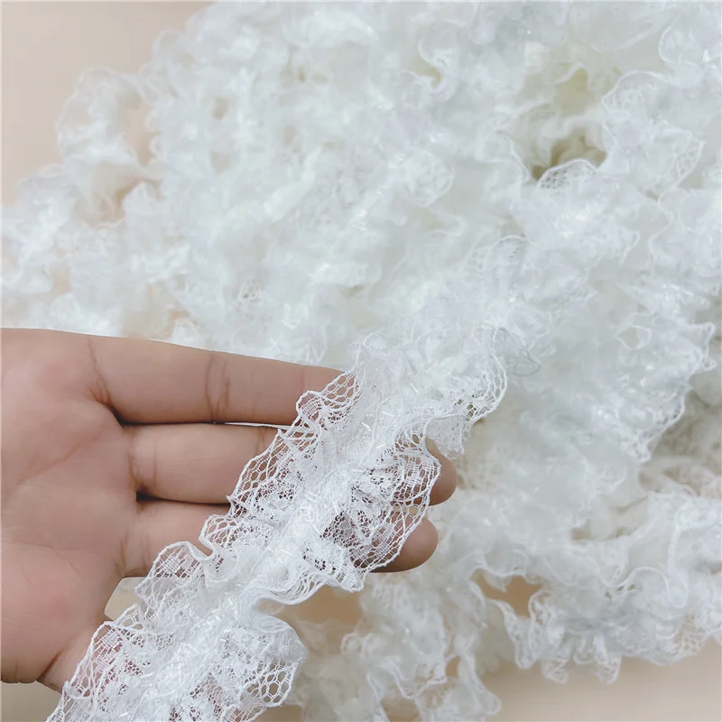 Fine Multi-purpose Stretch Center Pleated Double-layer Lace Hanging Shoulder Bra Underwear Decoration Ribbon Headdress Weaving