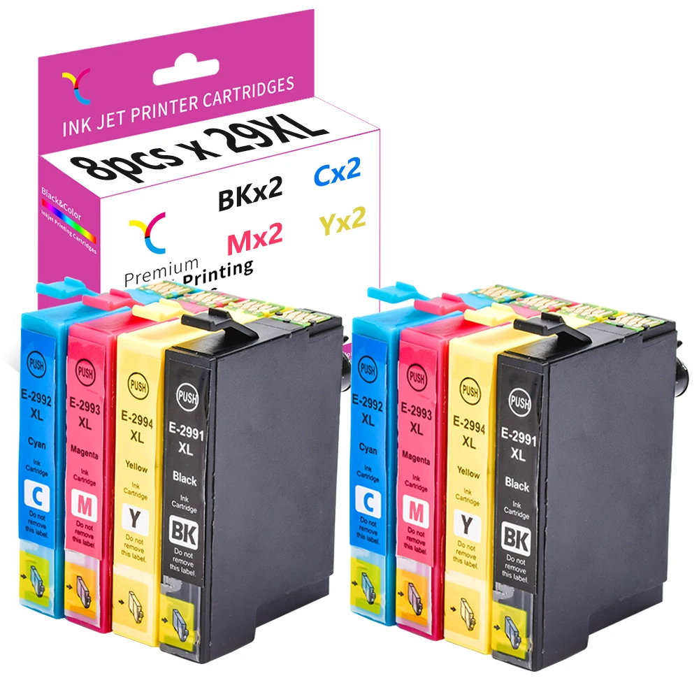 YC-cartucho de tinta para impresora Epson 29 29XL, recambio de tinta Compatible con XP-432, XP-452, XP-345, XP-245, XP-235, XP-432, 8 XP-435.