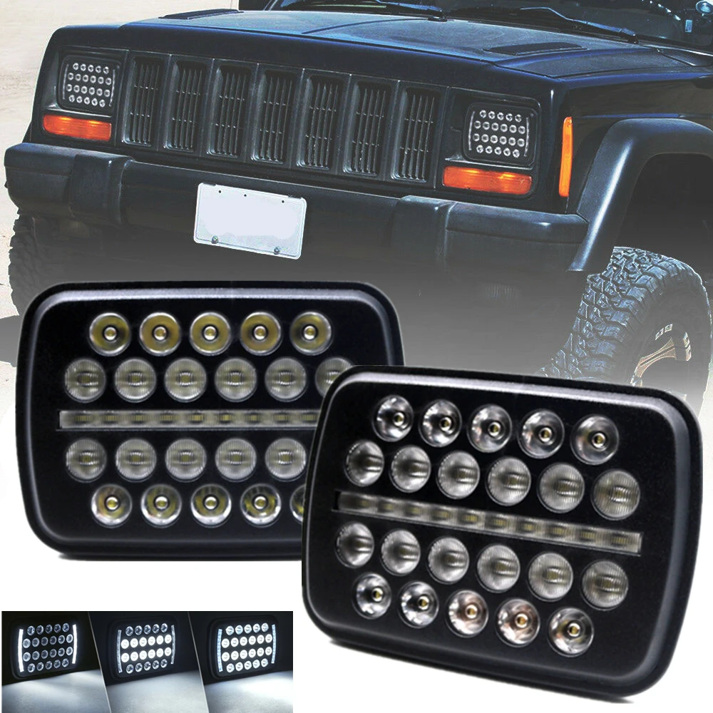 

Marloo Pair 5x7 6x7 inch High Low Beam Led Headlights for Jeep Wrangler YJ Cherokee XJ H6054 H5054 H6054LL 69822 6052 6053