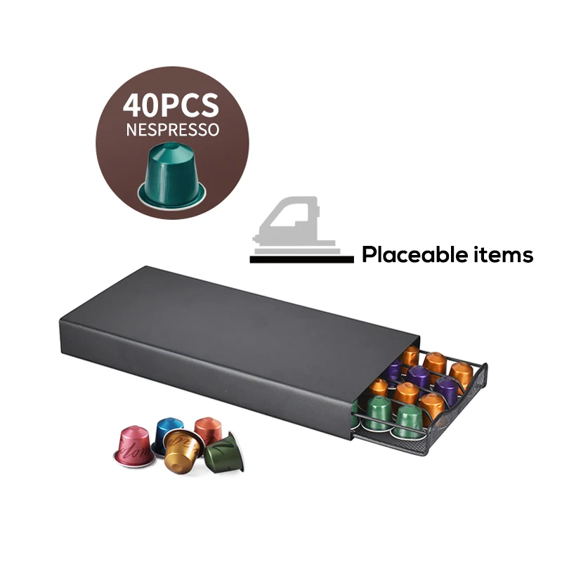 هاي برو صندوق تخزين كبسولات القهوة, مزود بأرفف، مناسبة لنسبريسو، دولتشي غوستو