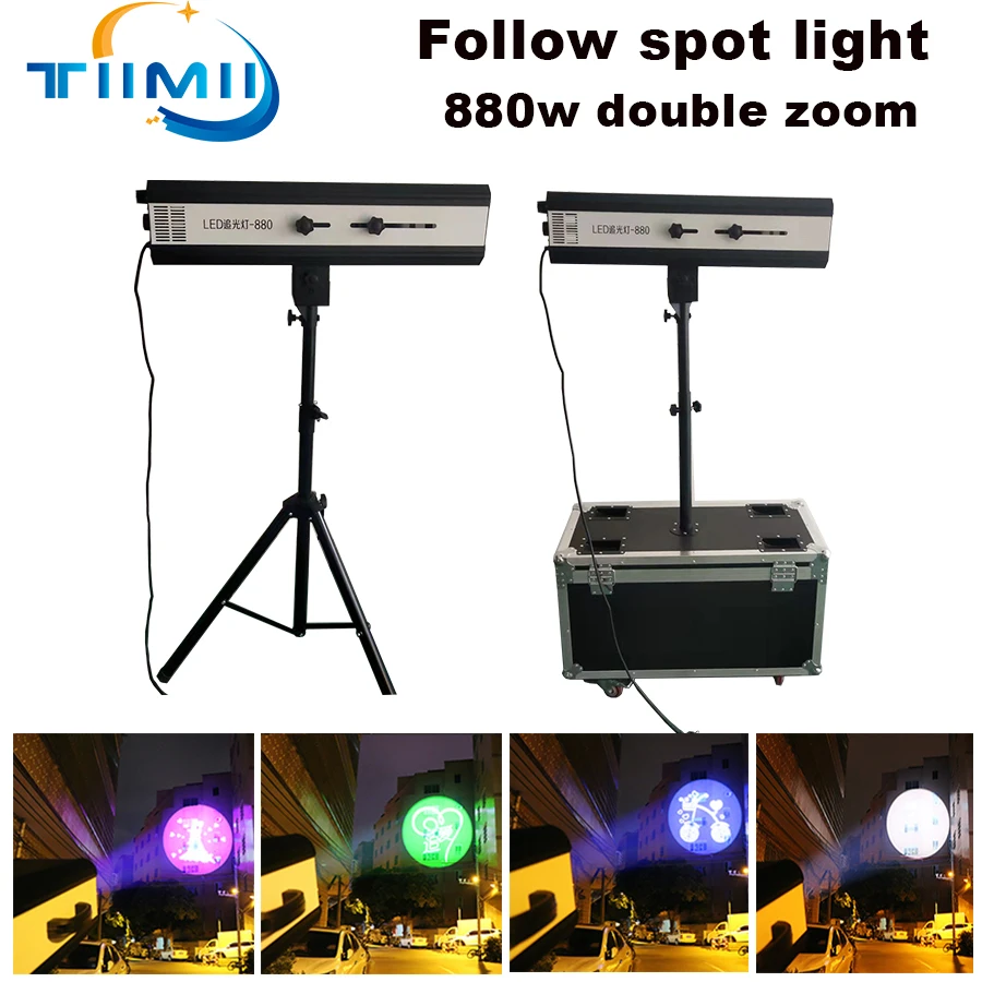 

1/2/4Pcs LED Follow Spot Light 880w Flightcase Following Spot Light Double Zoom Wedding Decoration Stage Lighting Stand