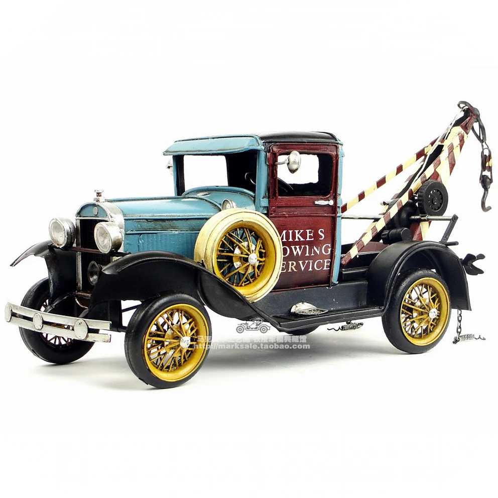 Tinplate Model Tin Model Of Creative Crafts Ornaments Retro Home Accessories Tow Truck Classic Cars Vintage