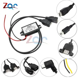 車の電力変換器DC-DC,12v〜5v,3a,15w,ミニusbマイクロ,電圧降圧,電源出力アダプター,低熱,自動保護