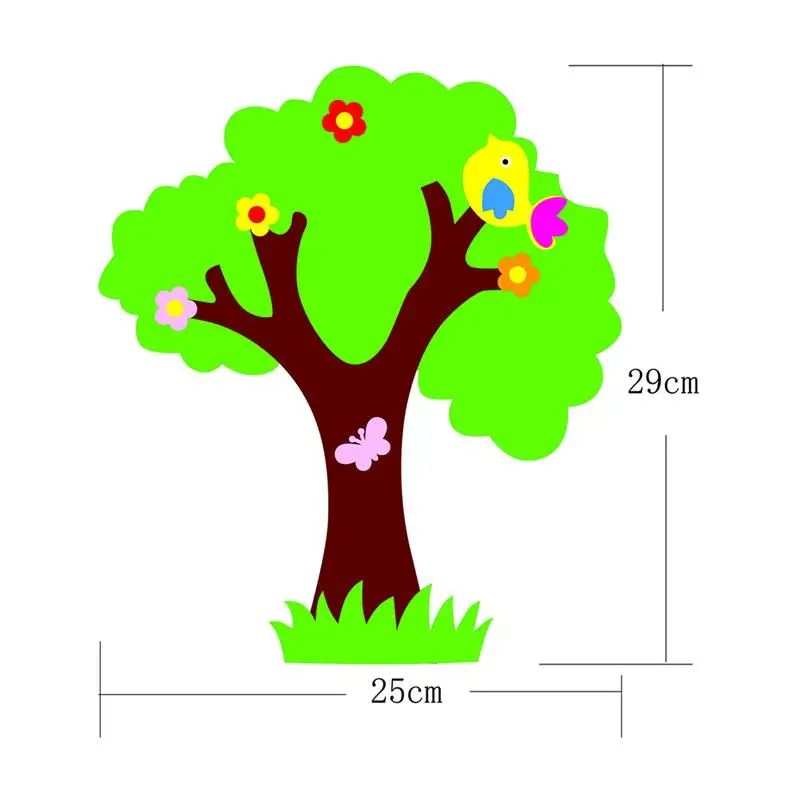 Feltro Grande Albero di Banyan Adesivo Da Parete Creativo Del Fumetto Della Decorazione Della Parete per la Scuola Materna Camera Dei Bambini