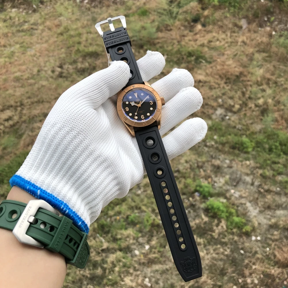 Steedlve SD1958S CUSN8 Caja de bronce Reloj automático NH35 Reloj de buceo resistente al agua de 200 m